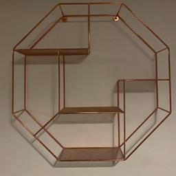 Multi Sectioned Hexagon Shelf rose gold 
Used but still in good condition