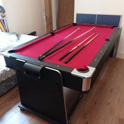 3 in 1 games table, including pool/ snooker, table tennis and air hockey. size 7 foot total size. İt's a fun and great for getting the family together. 280 pounds. Quick sale required, hence the low price. Advertised elsewhere.