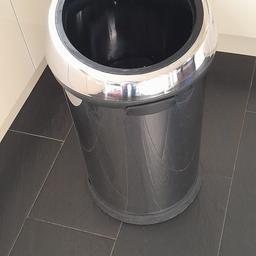 brabantia kitchen waste bin 40 to 50 ltr push top crome and black