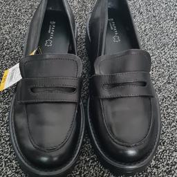 Black loafer style shoes. Brand new. Size 6. From a pet and smoke free home. Collection only.