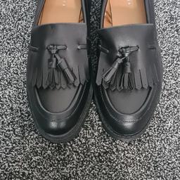 Black loafer style shoes. Brand new. Size 6. From a pet and smoke free home. Collection only.