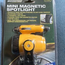 New mini magnetic spotlight  to be used with cars to help with changing wheels etc at night