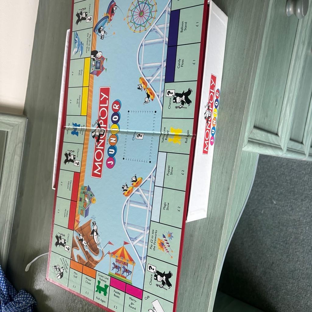 Junior Monopoly Age 5-8 children’s board game .Hardly used as new in box complete with instructions .