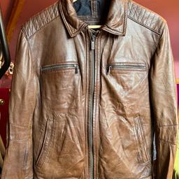 Real brown leather from high end company Massimo dutti. Excellent condition