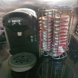 Bosch Coffee machine with loads of coffee pods and milk pods. Like new.
unwanted present. I don't drink coffee.