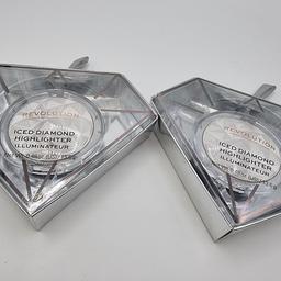 Brand New in Boxes
Revolution Iced Diamond Highlighter 
13.6g each 
These come boxed with Ribbon on so could be hung from the Christmas tree 🎄 
Perfect stocking fillers 
collection from lingdale or can post via 2nd class recorded delivery