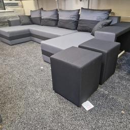 Fantastic u shape sofa with addition two footstools, storage and bookcase. A unique sofa bed on special offer.

Delivery available