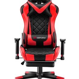 ANIFM High-Back Racing Style Bonded Leather Gaming
Chair, Headrest and Lumbar Support E-Sports Swivel Chair with Height Adjustment, Ergonomic PU Leather Executive Computer Chair Lumbar Support Comfortable