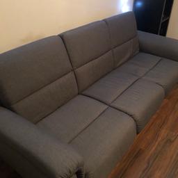 Amazing 3-seater sofa from Wayfair, comfortable, easy to open, from smoke free house; dimensions when opened - width 120cm, length 220cm, wouldn’t even sell it but I need space for training! NOTE (please read!)- might have to be dismantled to two pieces as might not fit in my doors! MAKE SURE YOU HAVE SPACE IN VAN, MANPOWER TO TAKE IT DOWN FROM 1st FLOOR AND someone who can dismantle it while picking up (if needed)