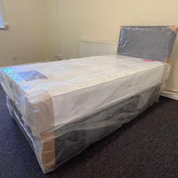 Single Westminster firm orthopaedic mattress with grey of black chenille base with 2 drawers and matching headboard £310.00 

01709 208200