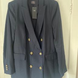 Brand new Double Breasted Navy Blue Blazer 3 buttons on the sleeve/cuff labels still attached never been worn original price £59
From a pet smoke & child free home 
£25 ono collection only from OL8