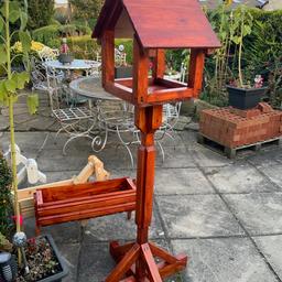 Bird boxes £8 each 
Squirrel tables £12 each 
Baskets £12 each 
Planters £15 each 
Bird tables £38 each split to transport 
Customer to paint or stain as req , or I can Ronseal stain for extra charge 
Can deliver for fuel dep where 
Ideal for presents 
Look great