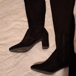 black suede over knee high boots . Little wear , good condition.