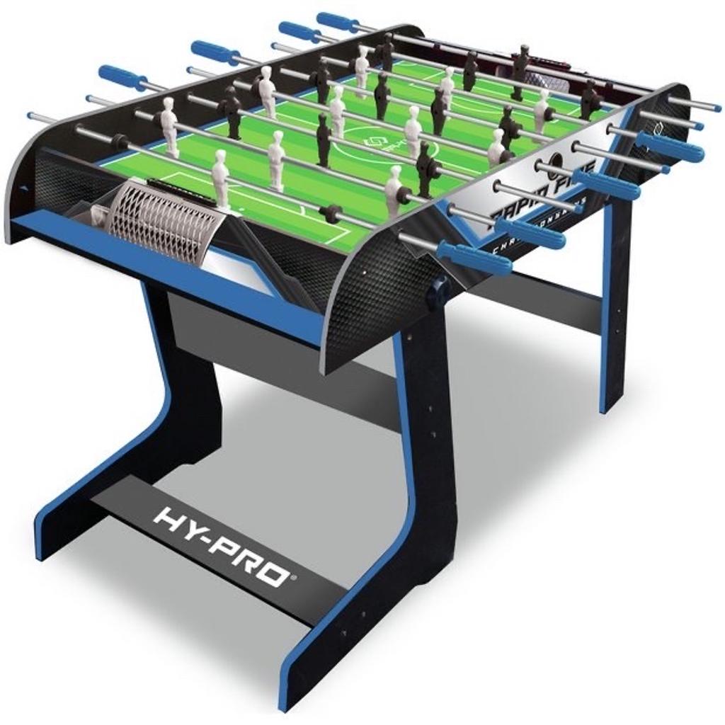 Hy-Pro Folding Football Table all new in box and we can deliver local
This quality table is perfect for any swift scorers. Once the action's over and the victor crowned, this table can be folded away with ease to make room for celebrations, great for those who need to save space
Size L121.3, W61, H76.2cm.