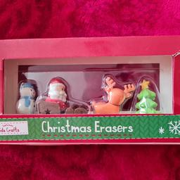 set of Xmas erasers brand new in box