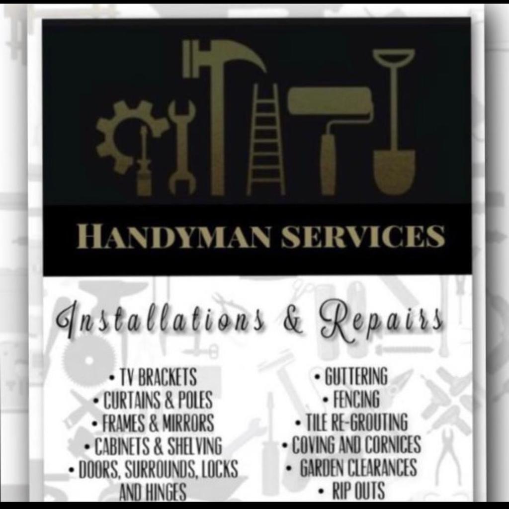 Handyman

We just like to let you know we also provide all the services below

plastering
cement rendering
K-rendering
Silicone rendering
external wall insolation
(EWI) insolation
painting & decorating
tiling, full bathroom refit
gardening/landscaping
fencing
laminate
handy man
van & man
Furniture Assembly
carpet cleaning
fitted wardrobe
kitchen supply & fit
wallpapering
electrician
kitchen fitter
shop front
carpenter
gas engineer
extensions
architectural

Please call/message us on 07956265890