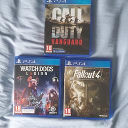 PS4 Games cert 18
Fallout 4
Call of Duty Vanguard
Watch Dogs Legion