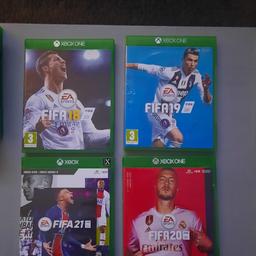 Xbox one games
Fifa 18 /19/20/21
all good condition. £3 each or all for £10
 will sell separately