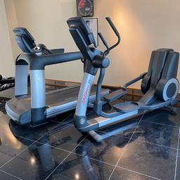 1) Life fitness running machine: 95T with Flex Deck with shock absorption system
2) Life Fitness Cross Trainer: 95X.

They are both in immaculate condition as they've hardly been used. They are both of professional quality. Originally cost £12,600. Collection only