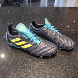 Adidas Malice football boots size 10 but come up a bit small so comfy for a size 9/9.5 foot (I have chunky feet so never worn by myself.) great condition but 4 studs missing (new set cheap to buy online) don't mind posting for cost, or collection CM37AR £10 no offers it's a fair price and they are nearly new. £15 with postage.