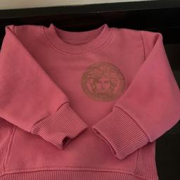 Soft pink..& gold emblem
Versace inspired
As seen
6/12 months
From clean pet free home