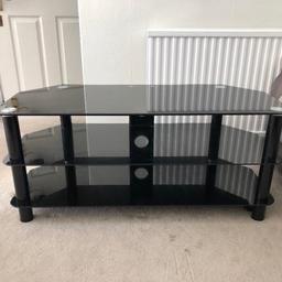 BLACK GLASS TV STAND/TABLE