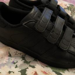 These are used adidas superstars in black size 2.5 junior in very good condition