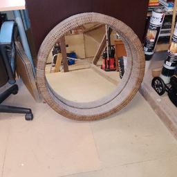 Large IKEA mirror.  Brown wicker surround to mirror.  Modern looking and cash on collection only.