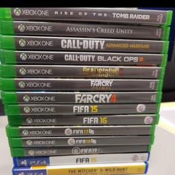 12x XBOX ONE GAMES/SPIELE/JEUX + 2x PS4 GAMES/SPIELE

XBOX ONE

ASSASSIN’S CREED UNITY 15 EURO

CALL OF DUTY – BLACK OPS 10 EURO

CALL OF DUTY – ADVANCED WARFARE 7 EURO

DEADRISING 3 = 20 EURO

FARCRY PRIMAL no more available!

FARCRY 4 = 15 EURO

FIFA 15 no more available!

FIFA 16 no more available!

FIFA 17 = 10 EURO

FIFA 18 = 5 EURO

FIFA 19 no more available!

RISE OF THE TOMB RAIDER no more available!

PLAYSTATION 4

FIFA 15 – BVB EDITION 20 EURO

THE WITCHER 3 WILD HUNT no more available!