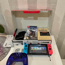 Hello 

For sell Nintendo Switch Console 

Original set fully boxed. Condition is perfect. Screen protector from new. Spare screen protector will be provided as well. 

Set is coming as originally packed + additional pad + screen protector + 2 games: Mario + Troll and I

Bough it from Curry’s and I can still provide proof of purchase. 
Console is in perfect condition and fully working. 

Please check my other listings if you want to get it with more games.