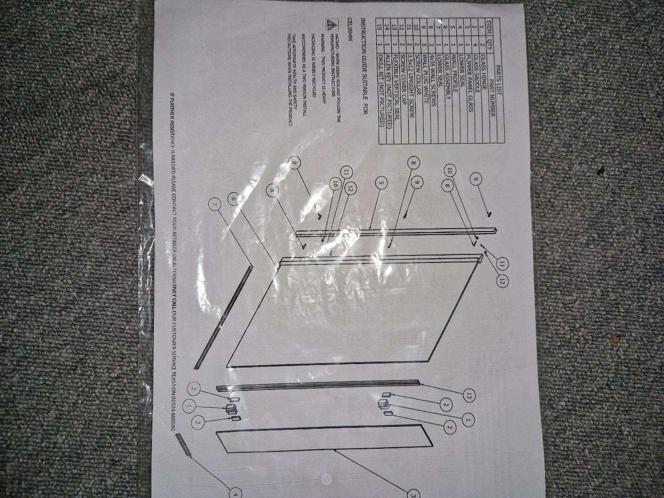 Bath shower screen with flipper panel CEL004M in SR5 Sunderland for £50 ...