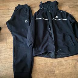 Black monterix tracksuit hooded zip up jacket and jogging pants matching both with pockets smoke free home hardly worn medium men’s
