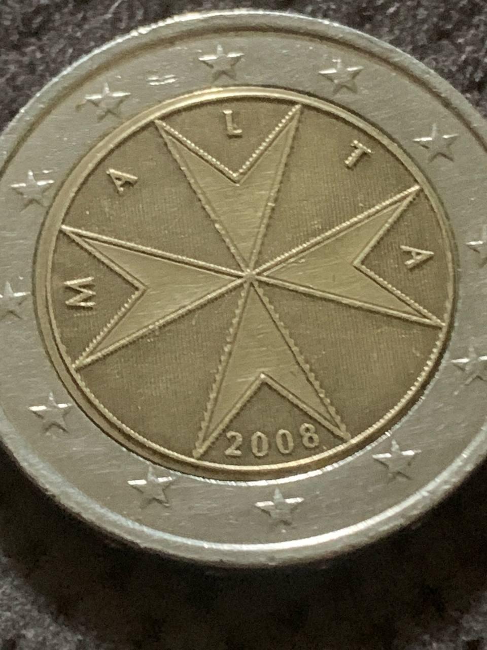2€ 2 Euro Münze Malta 2008 F Malteser Kreuz in 67659 Kaiserslautern für