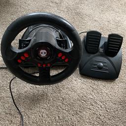 Gaming steering wheel and pedal

-Used a couple of times
 -Works perfectly
 -Has NOT been used in a while
 -Been kept in a safe space
Just don’t need it anymore so that is why I am selling it