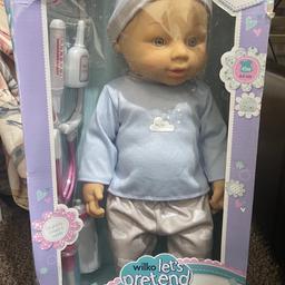 It’s a brand new Wilko doll for children to play with for age 3+ however box slightly damaged like seen in image. Only accepted for collection and cash only.