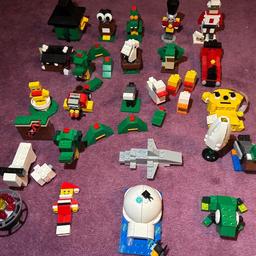 30 Lego mini figures and builds. Includes seasonal figures, animals and builds.