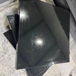 Modern large 3 tier square shape centre table, approx 1m each side, black glass finish, good condition, all 3 tables can be opened.