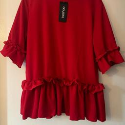 Brand new with tags ladies red blouse top size 16.