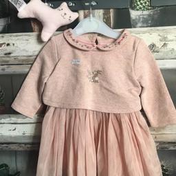 NEVER WORN - DUSTY PINK DRESS FROM NEXT - NET SKIRT WITH THICK SWEATSHIRT MATERIAL TOP WITH EMBROIDERED RABBIT THEME - LONG SLEEVED

AND A NEW CAT RATTLE FROM MARKS ANS SPENCER

PLEASE SEE PHOTO