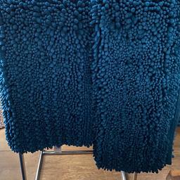 Chenille fabric beautiful and soft. Teal colour approximately 80x50. NEXT collection. Please collect if interested due to weight of mats.