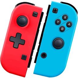 Wireless Controller for Switch/Lite/OLED, Replacement Left/Right Joystick Gamepad with Dual Vibration/6-Axis Gyro/Wake-up Function-Red & Blue