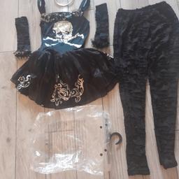 Lovely halloween princess costume with dress, leggings, gloves and crown. Only worn once in great condition.