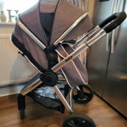 mio 3 in 1 pram push chair and stroller 5 month old hardley used comes with bag and car seat and 2 rain aprons 1 for pram and 1 for car seat excellent pram reason for selling little 1 to big for it now