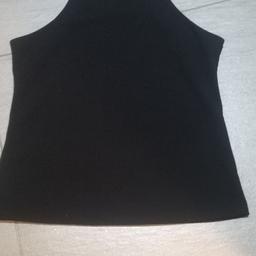 Ladies black River island top size 10, collection only Thornley