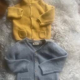 Next mustard hooded jacket  3-6 months
Lupila grey knit jacket