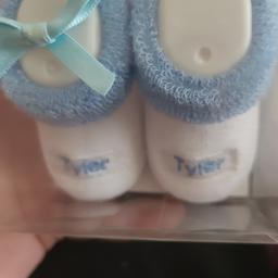 brand new 0-6months baby's Tyler booties never been worn as my son not called  Tyler