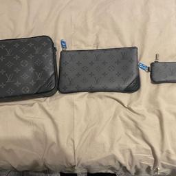 Louis Vuitton trio bag. Brand new condition.Hasn’t been worn. Comes with a Louis Vuitton dust bag, Louis Vuitton leaflet, and a Louis Vuitton card . Selling for cheap as I need the money.