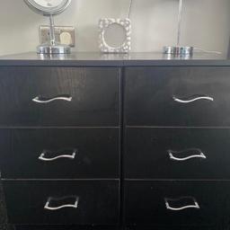 2 black bed side tables, used but good condition.