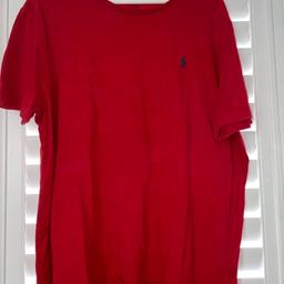 Genuine item. 
Red Ralph Lauren Mens T shirt. 
I think this is a large but info worn off ! Priced to reflect this. 
I have lots of other items for sale - am happy to combine postage.
