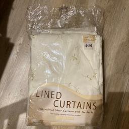 Pack of 2 cream lined sheer curtains - originally £59.99

Bought in sale & never used - packaging a big marked but items are new
